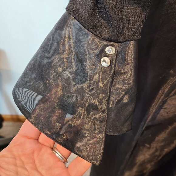 Vtg JS Collections Full Length Black Shimmer Evening Dress Sz 10 1920s New Year - Picture 9 of 11